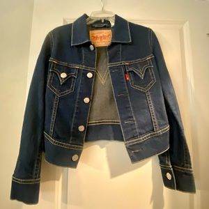 Levi’s Women’s Size S Dark Blue Denim Trucker Jacket Type 1